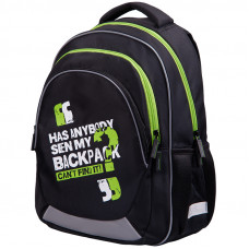 Рюкзак Berlingo Bliss "My bag green" 40*29*19см, 3 отделения, 2 кармана, анатомическая ЭВА спинка